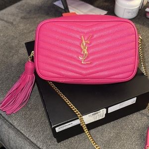 Saint Laurent Monogram Leather and Chain Mini Bag
